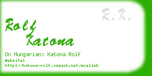 rolf katona business card